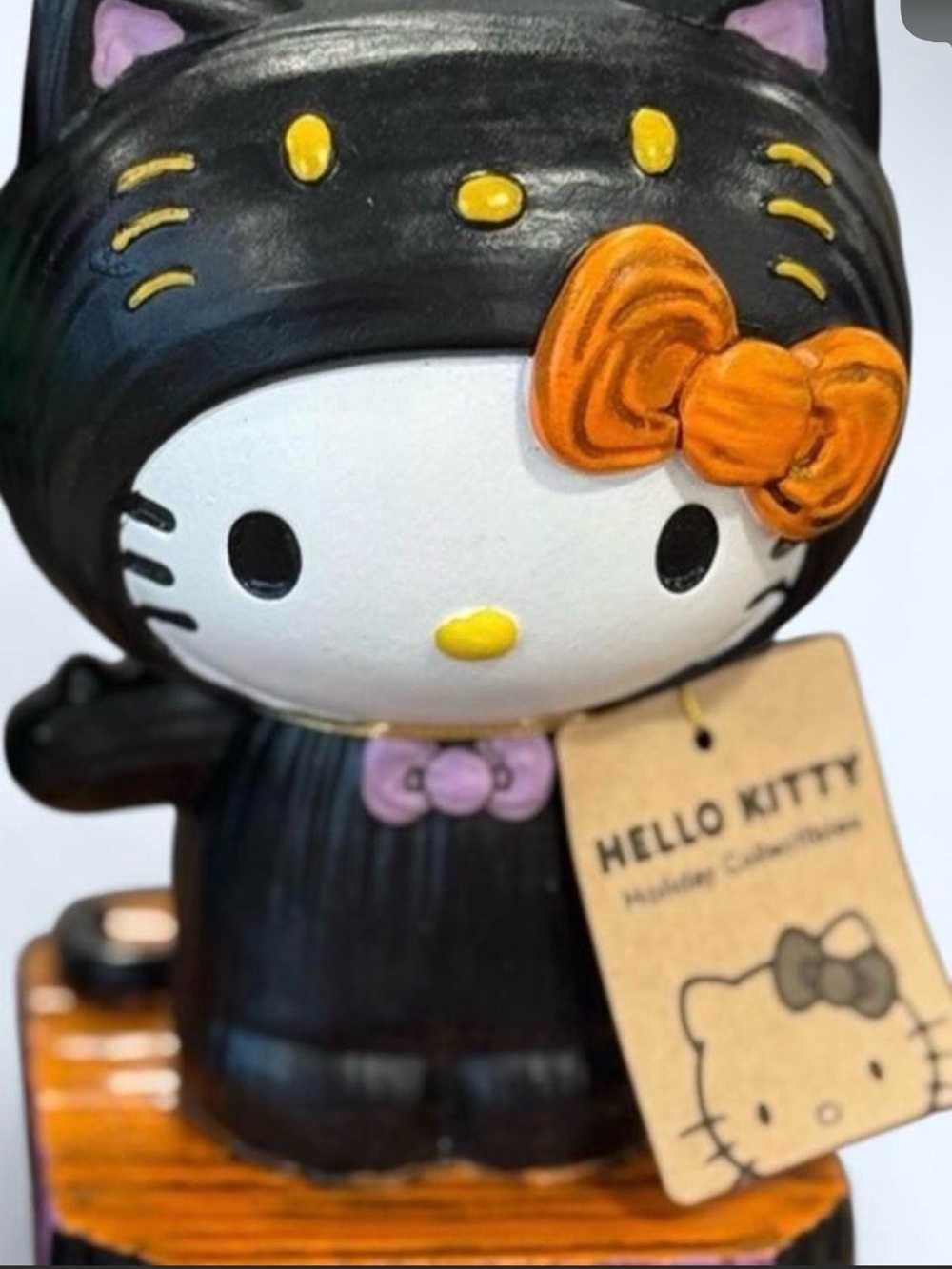 Hello Kitty Black & Orange Cat Figurine - Hello Kitty Brand